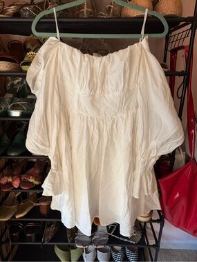ASOS White Off-Shoulder Mini Dress